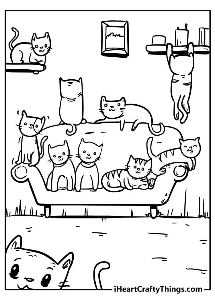 100+ Cute Cat Coloring Pages: Irresistible Designs to Print 52