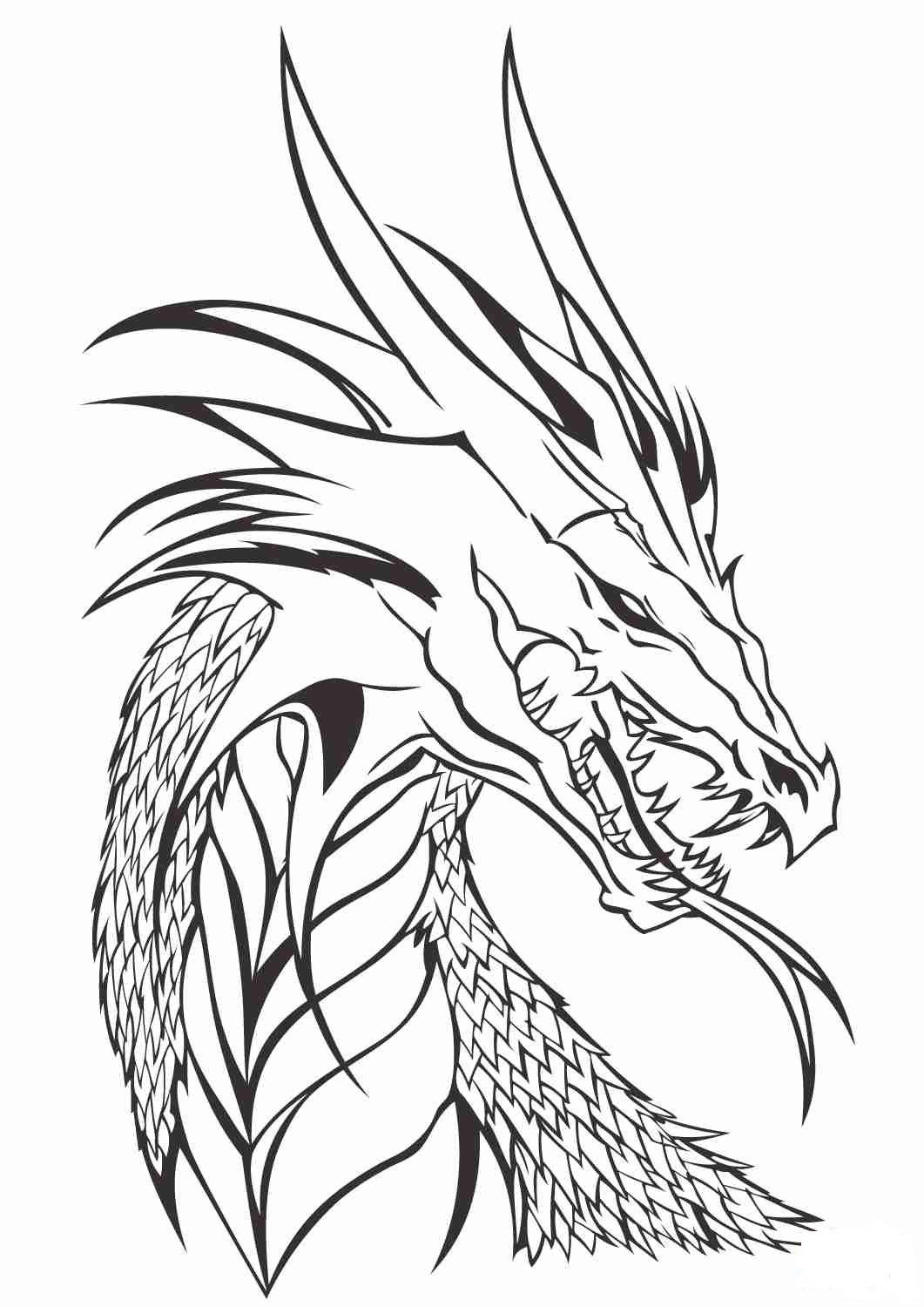 100+ Printable Realistic Dragon Coloring Pages Part 1