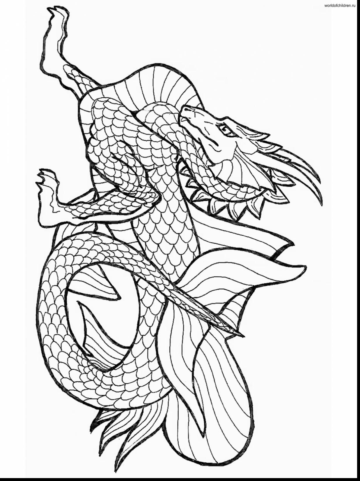 100+ Printable Realistic Dragon Coloring Pages Part 109