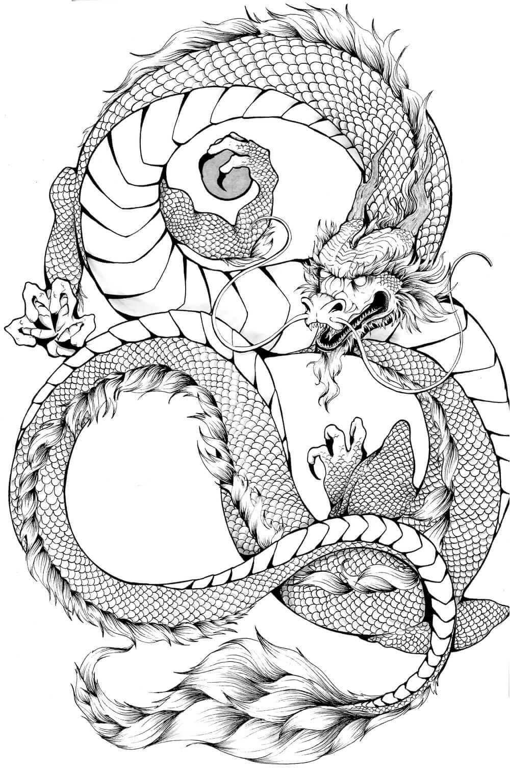 100+ Printable Realistic Dragon Coloring Pages Part 11