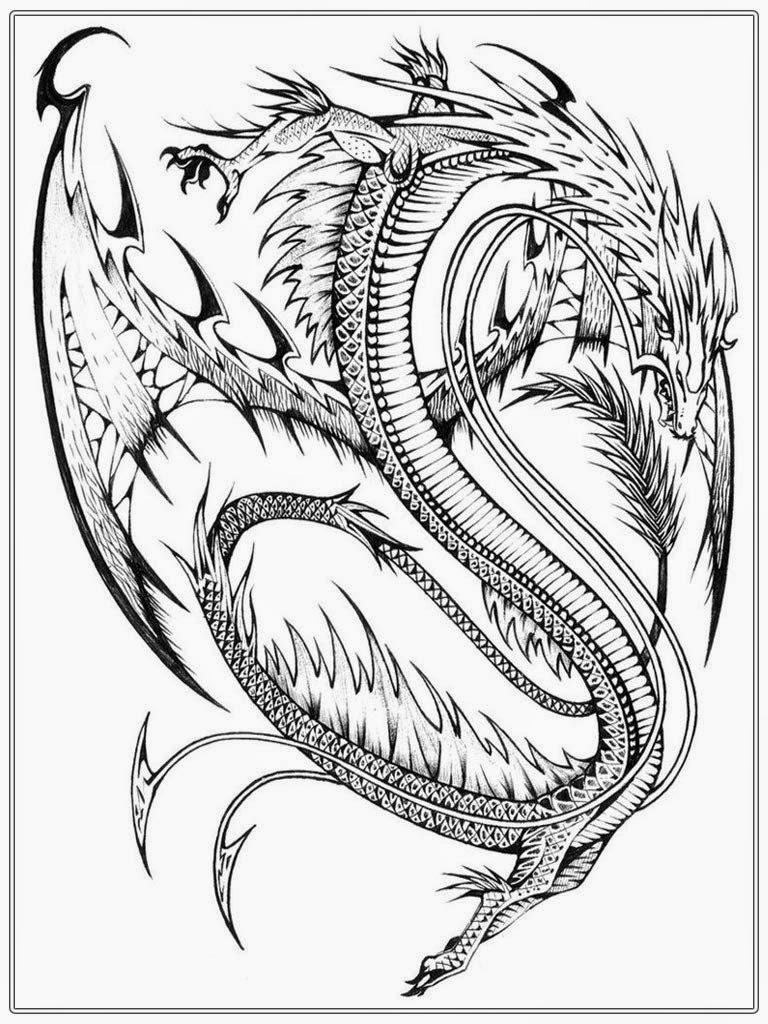 100+ Printable Realistic Dragon Coloring Pages Part 136