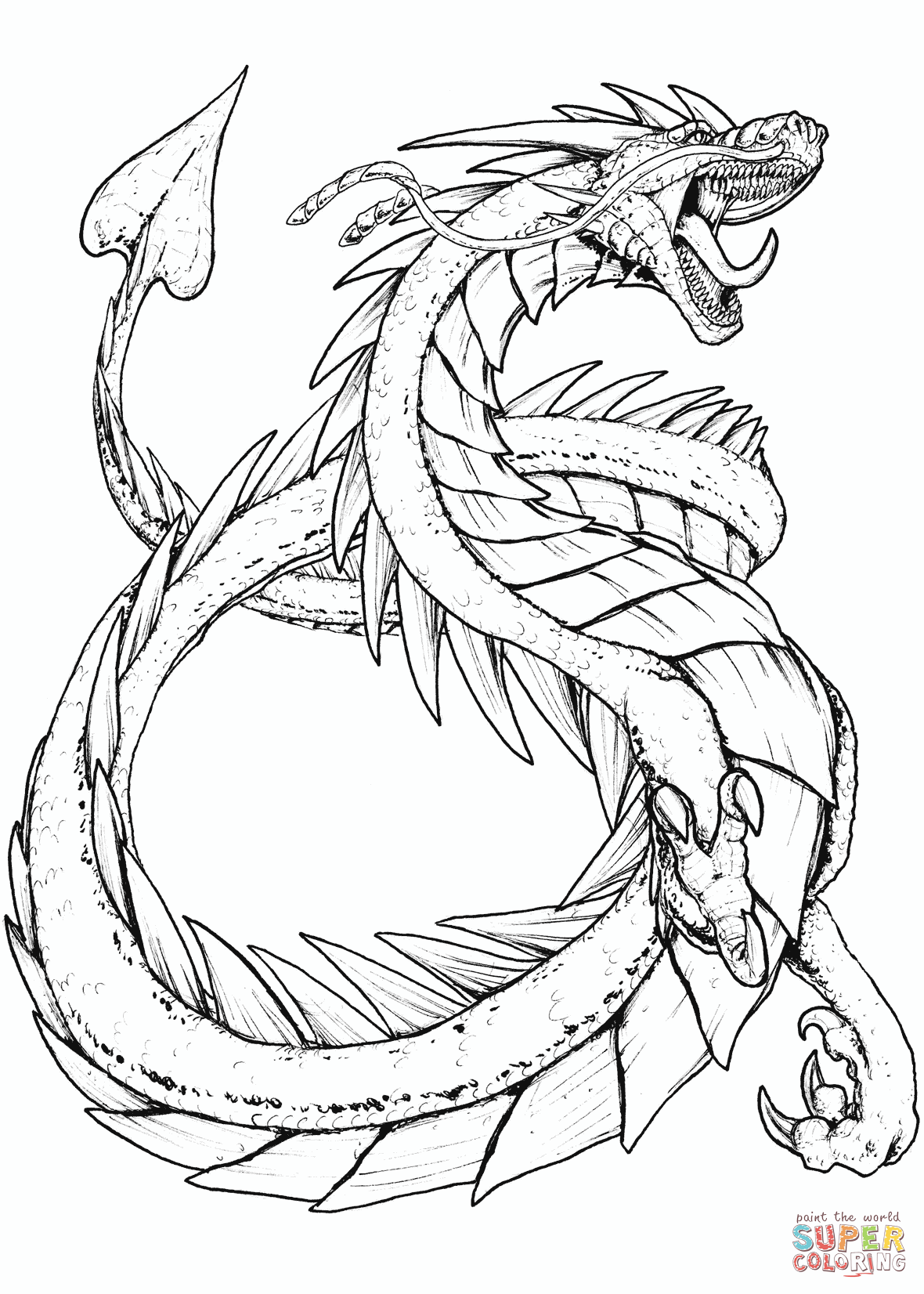 100+ Printable Realistic Dragon Coloring Pages Part 21