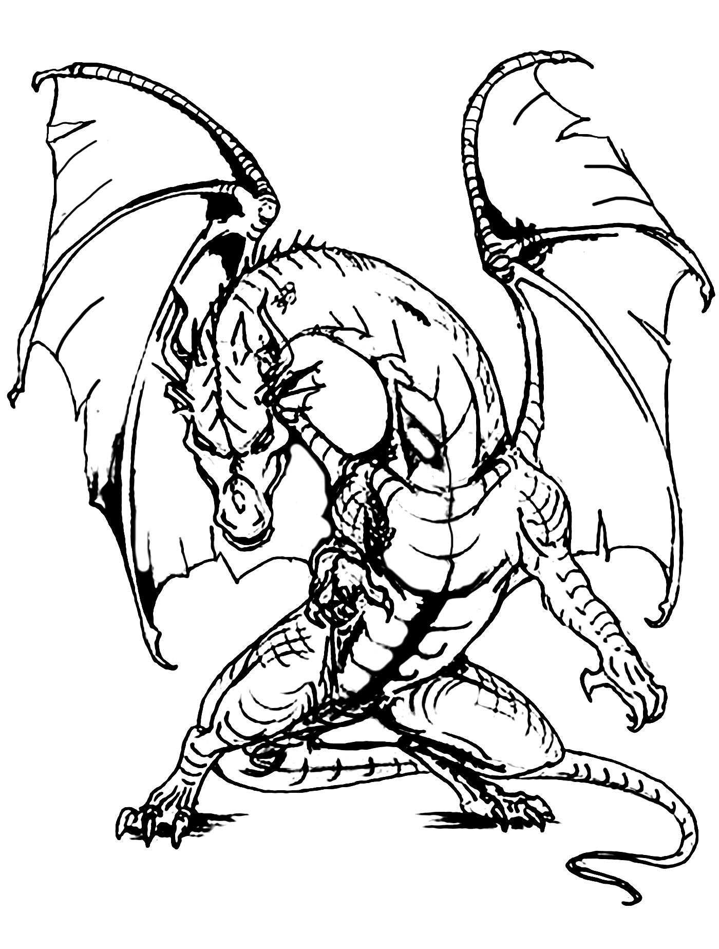 100+ Printable Realistic Dragon Coloring Pages Part 35