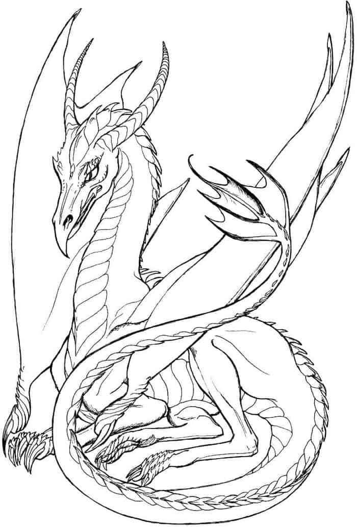 100+ Printable Realistic Dragon Coloring Pages Part 39