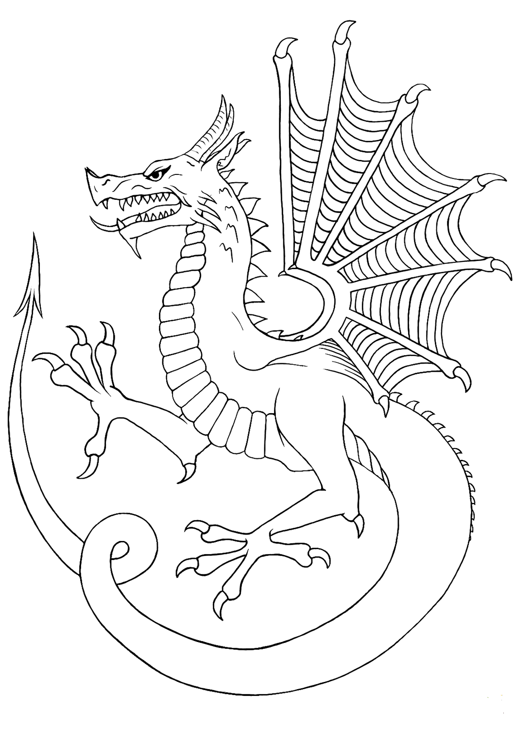 100+ Printable Realistic Dragon Coloring Pages Part 55