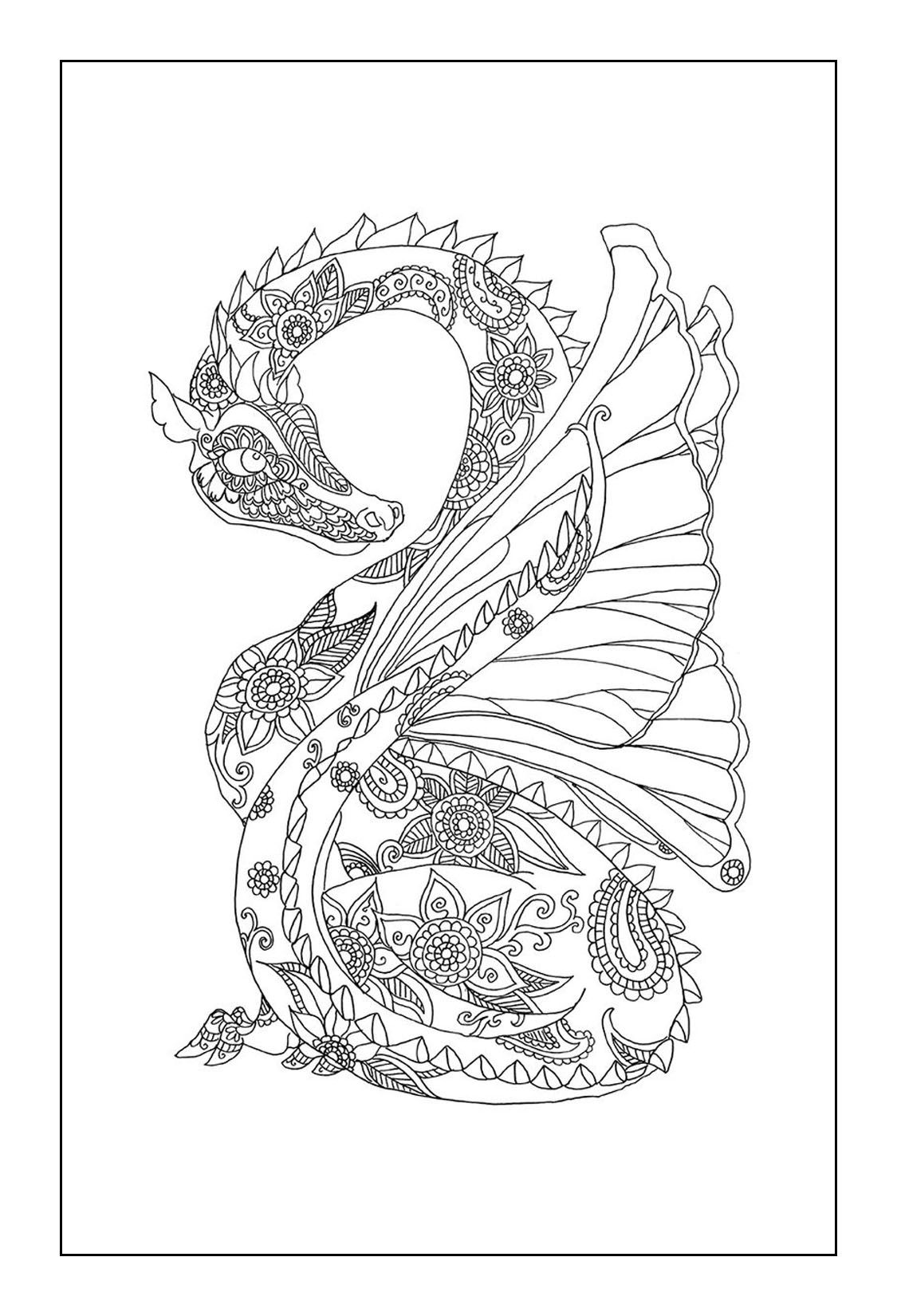 100+ Printable Realistic Dragon Coloring Pages Part 60