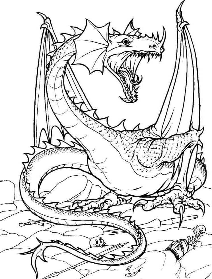 100+ Printable Realistic Dragon Coloring Pages Part 71