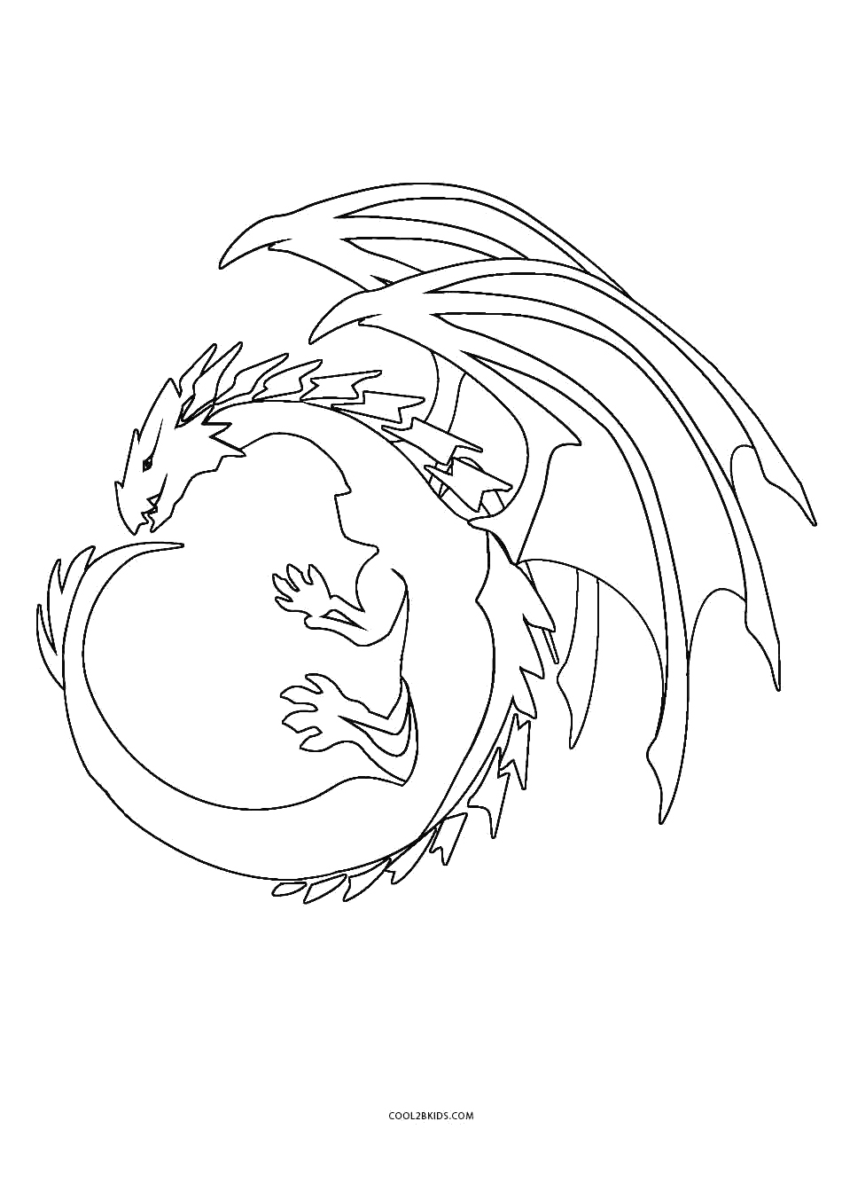 100+ Printable Realistic Dragon Coloring Pages Part 8