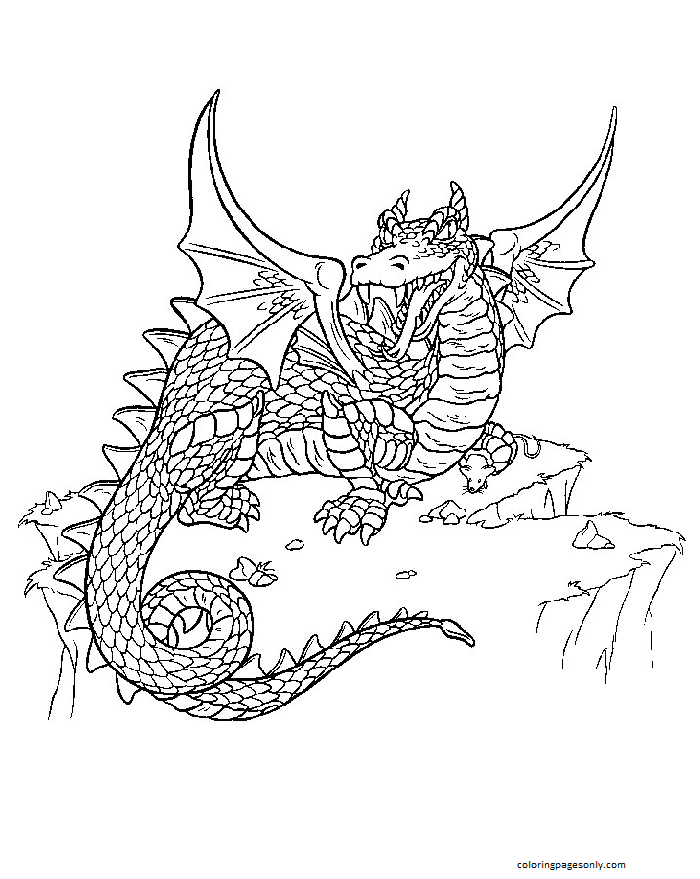 100+ Printable Realistic Dragon Coloring Pages Part 9