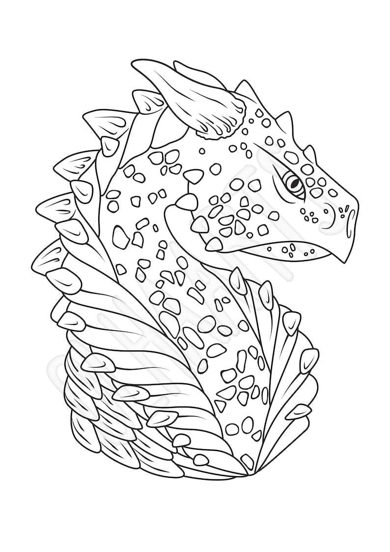 100+ Printable Realistic Dragon Coloring Pages Part 94