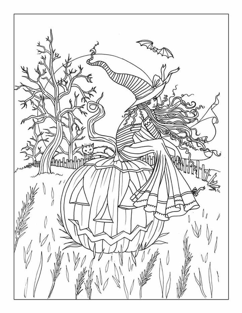 111+ Witch Hats Coloring Pages 10