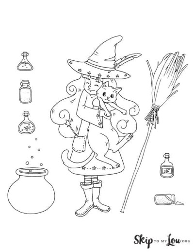 111+ Witch Hats Coloring Pages 12