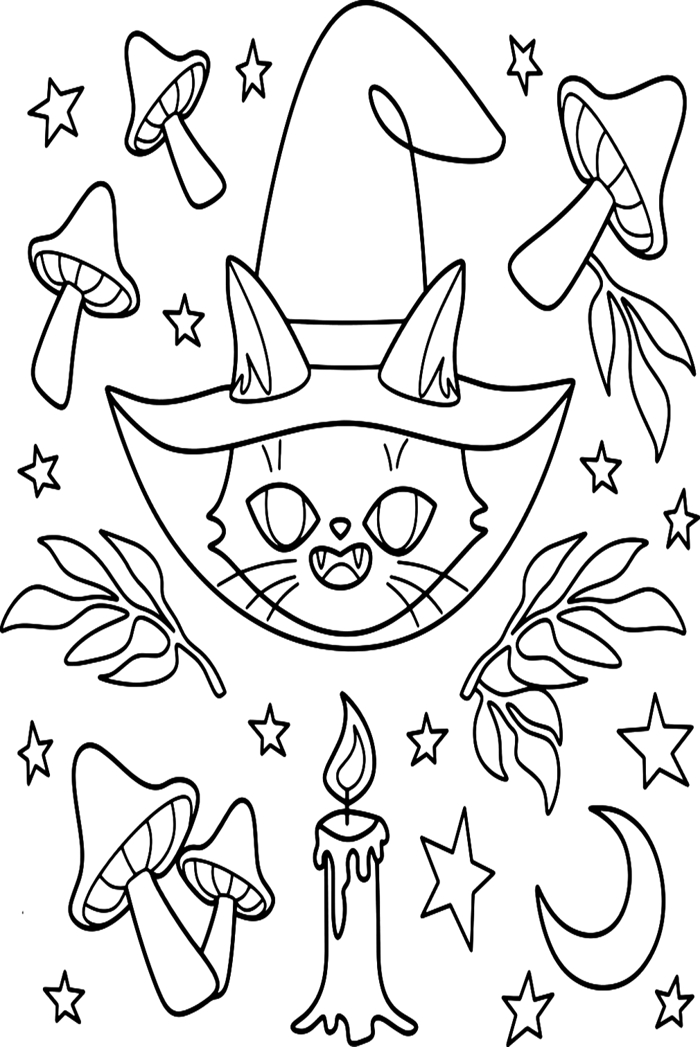 111+ Witch Hats Coloring Pages 24