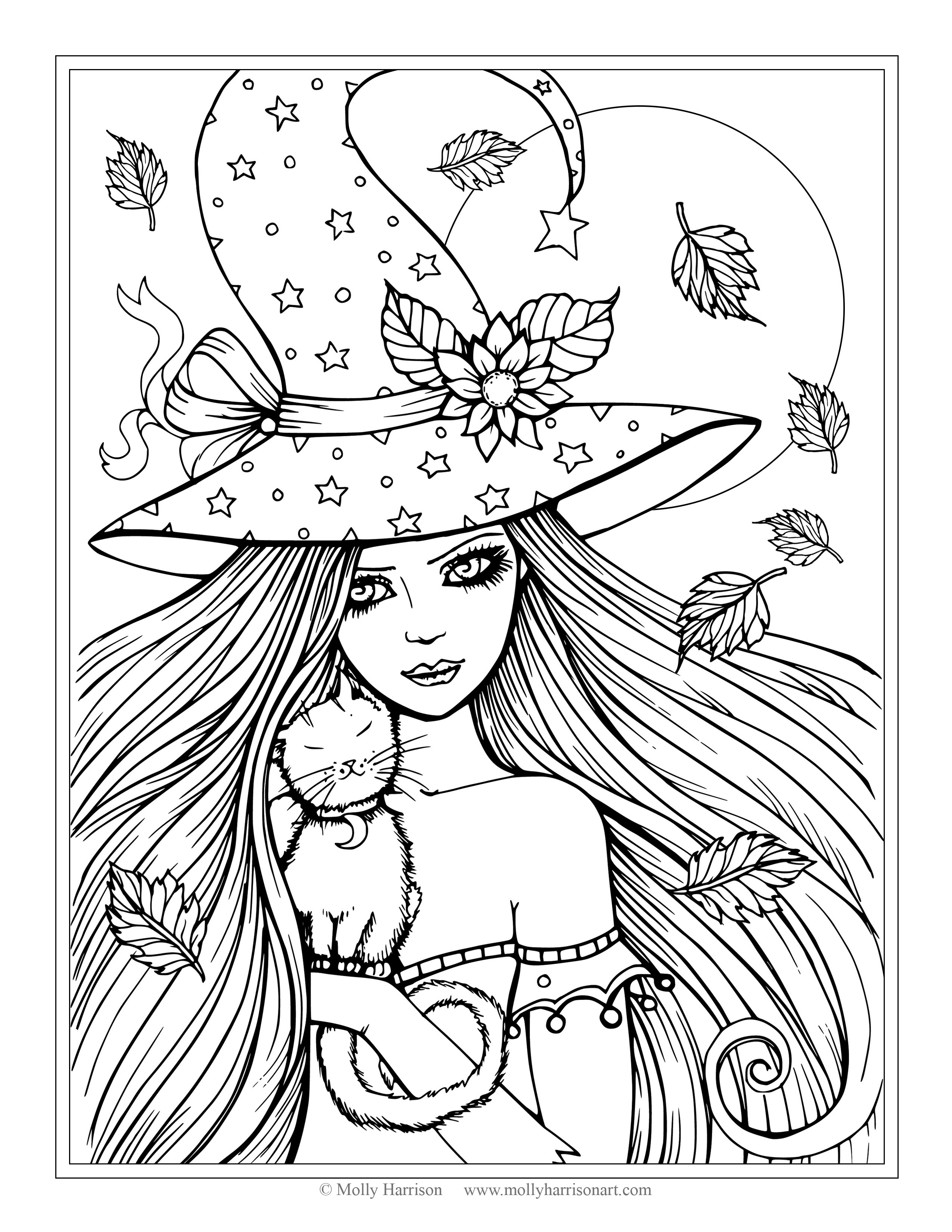 111+ Witch Hats Coloring Pages 36