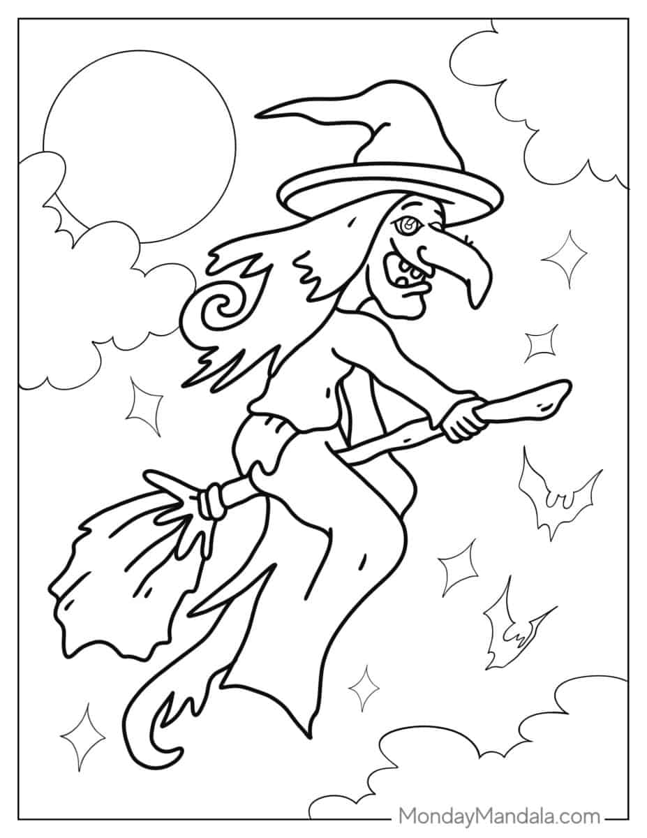 111+ Witch Hats Coloring Pages 59