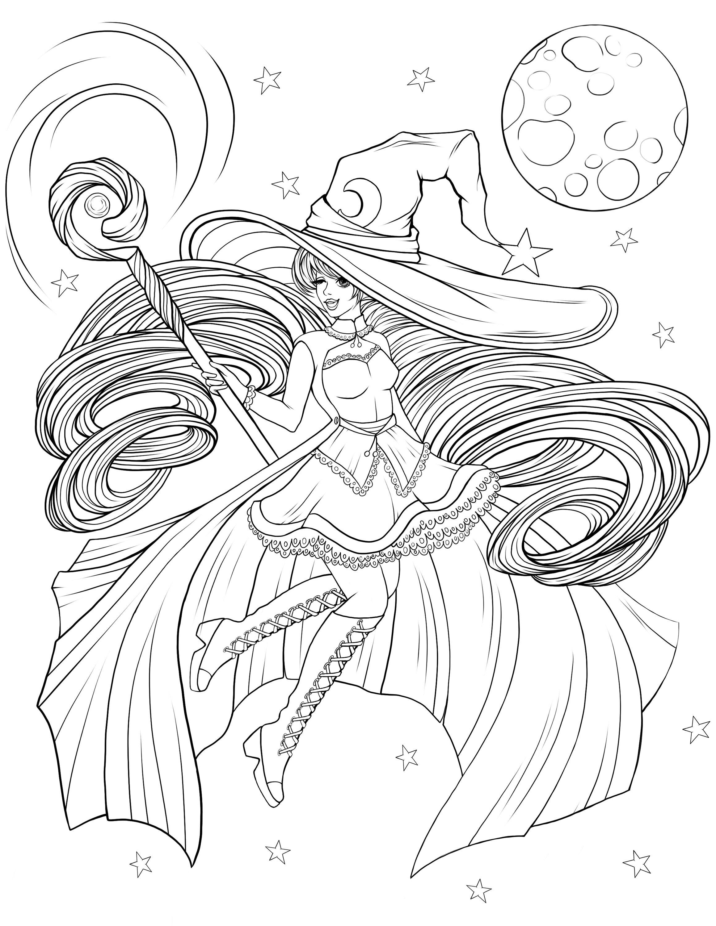 111+ Witch Hats Coloring Pages 8