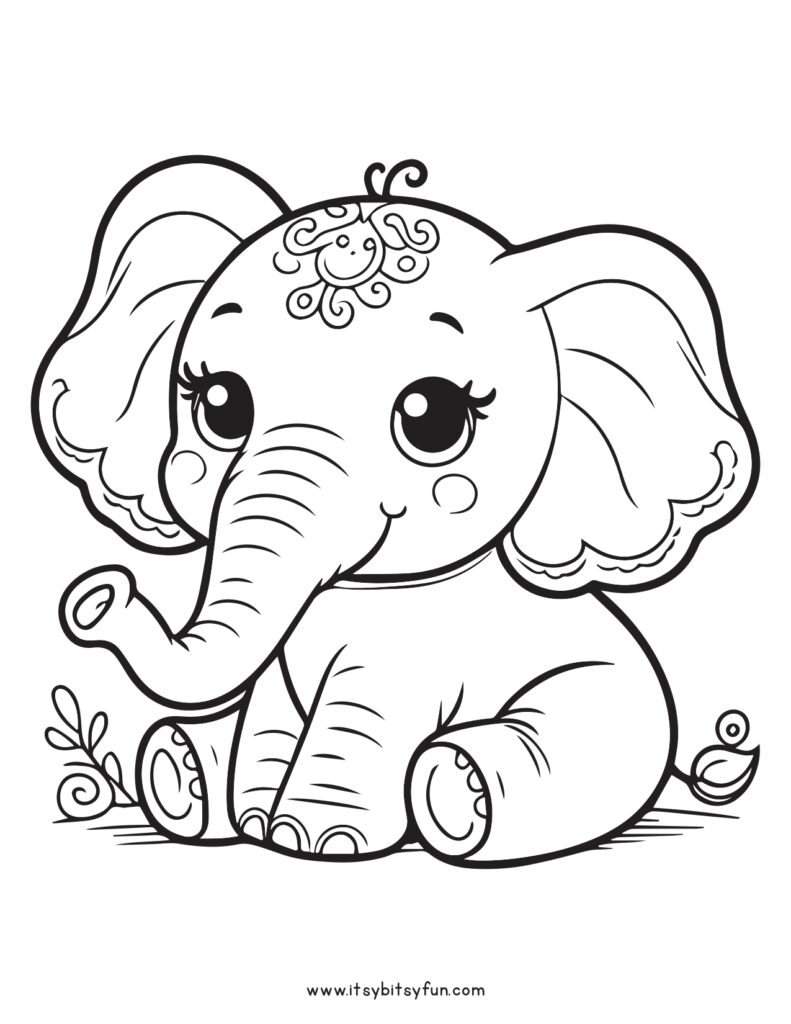 50+ Elephant Coloring Pages for Adults 1