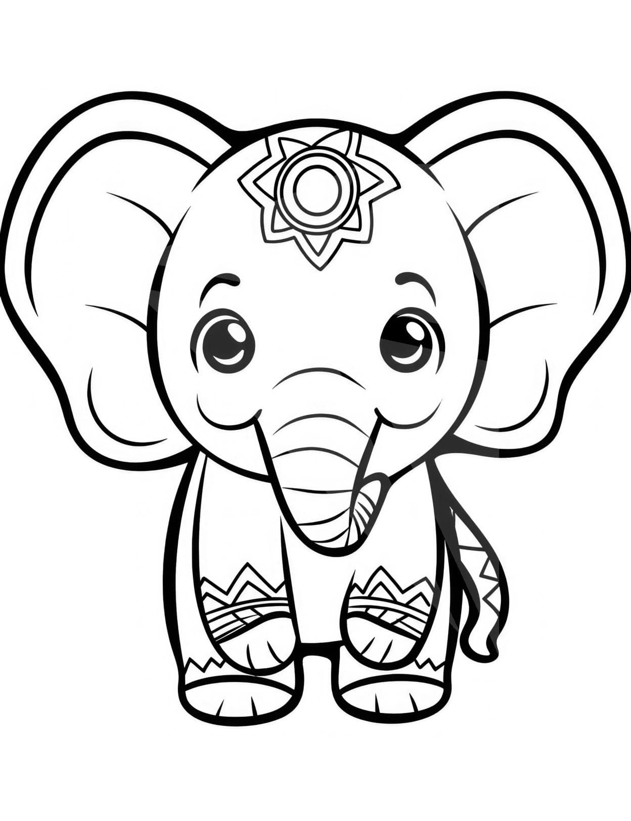 50+ Elephant Coloring Pages for Adults 103