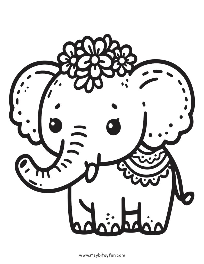 50+ Elephant Coloring Pages for Adults 109