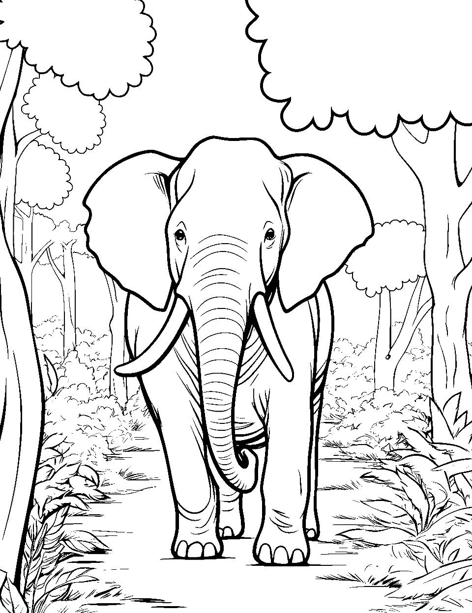 50+ Elephant Coloring Pages for Adults 131