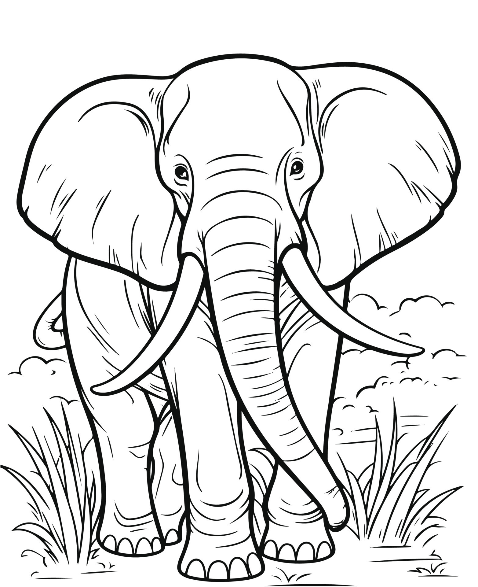 50+ Elephant Coloring Pages for Adults 138