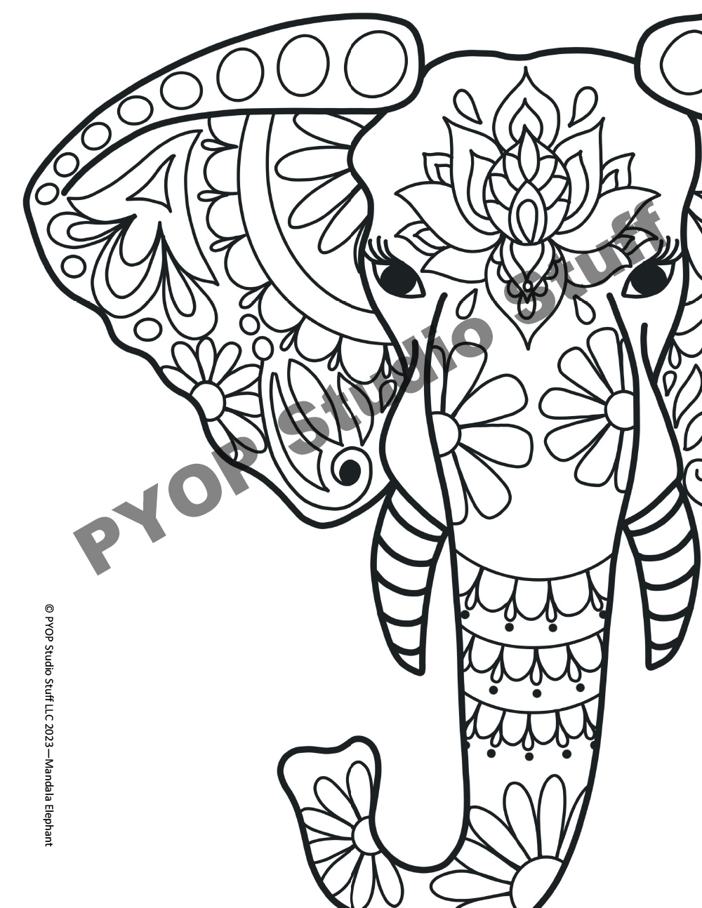 50+ Elephant Coloring Pages for Adults 150