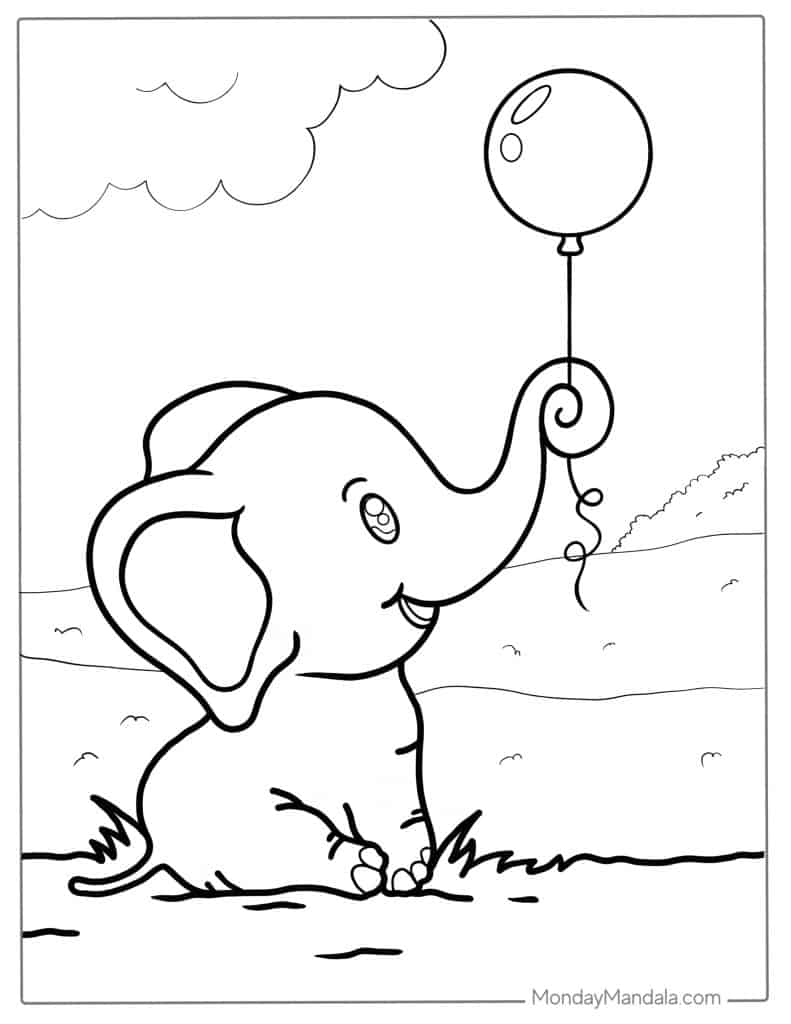 50+ Elephant Coloring Pages for Adults 159