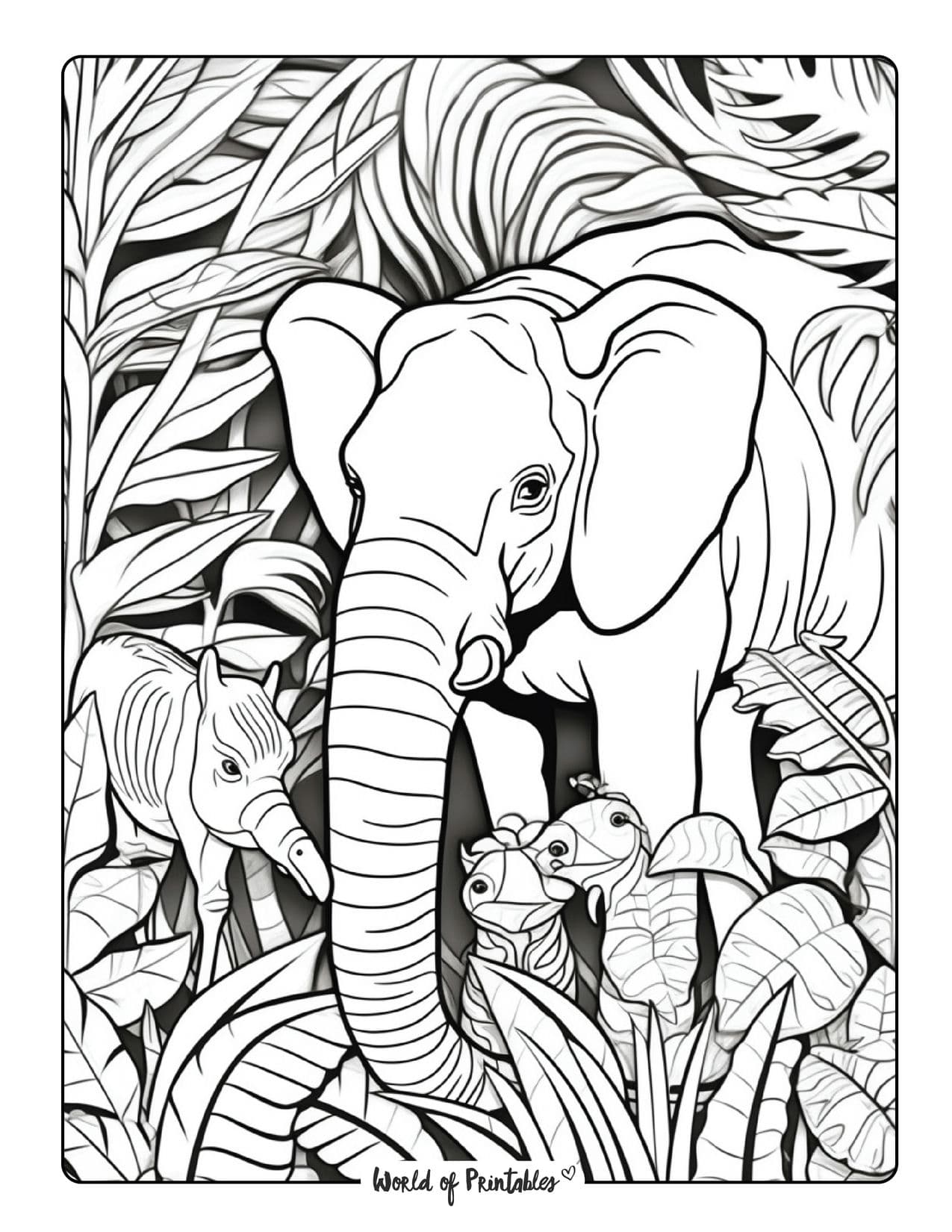 50+ Elephant Coloring Pages for Adults 163