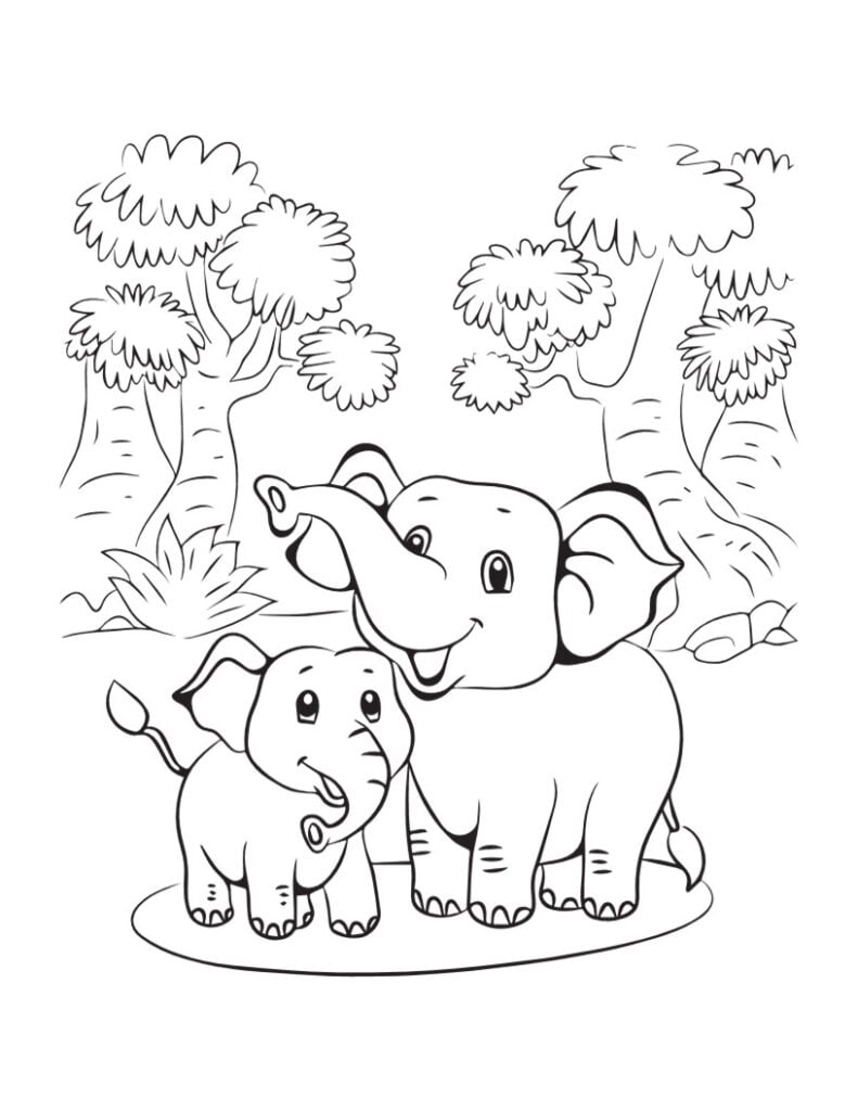 50+ Elephant Coloring Pages for Adults 164