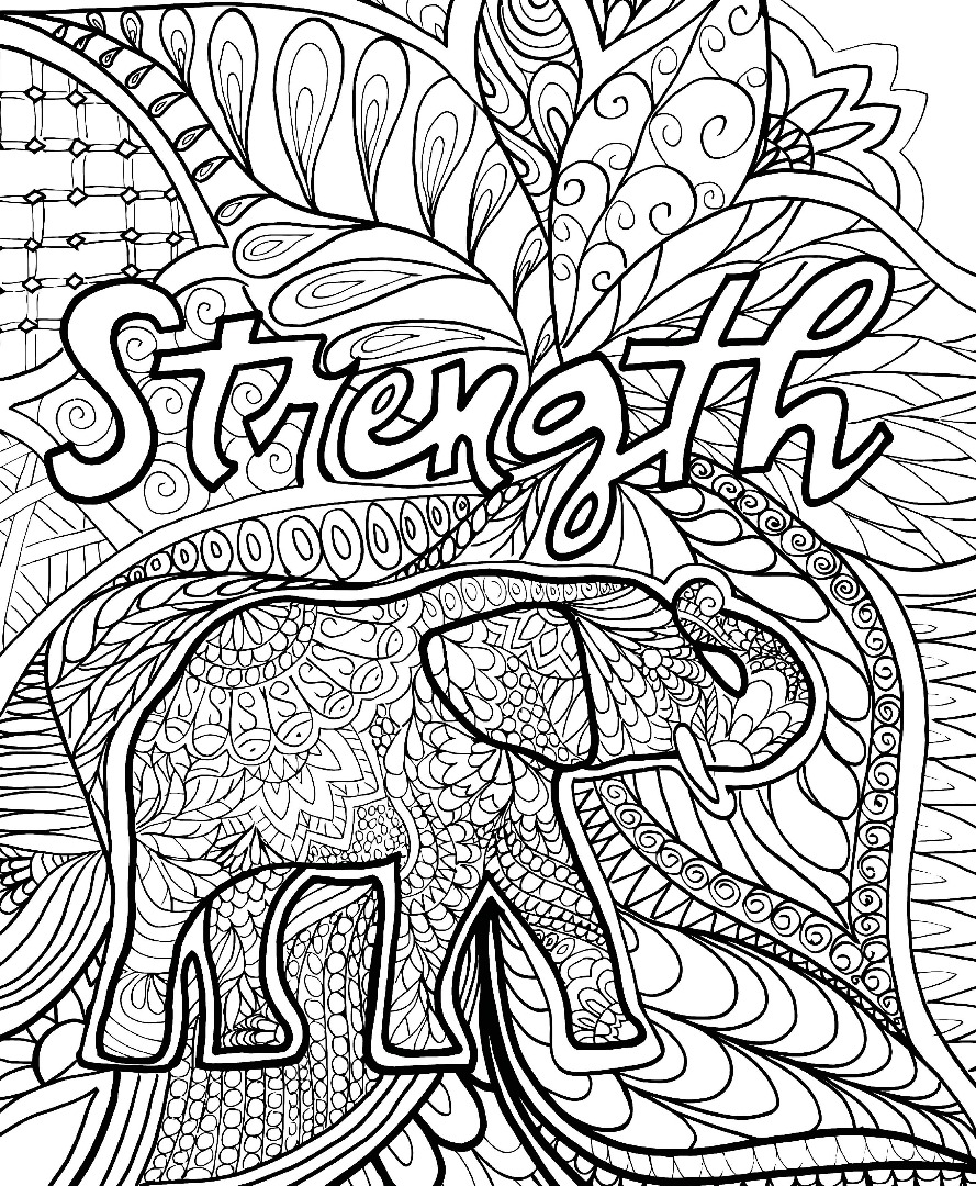 50+ Elephant Coloring Pages for Adults 28