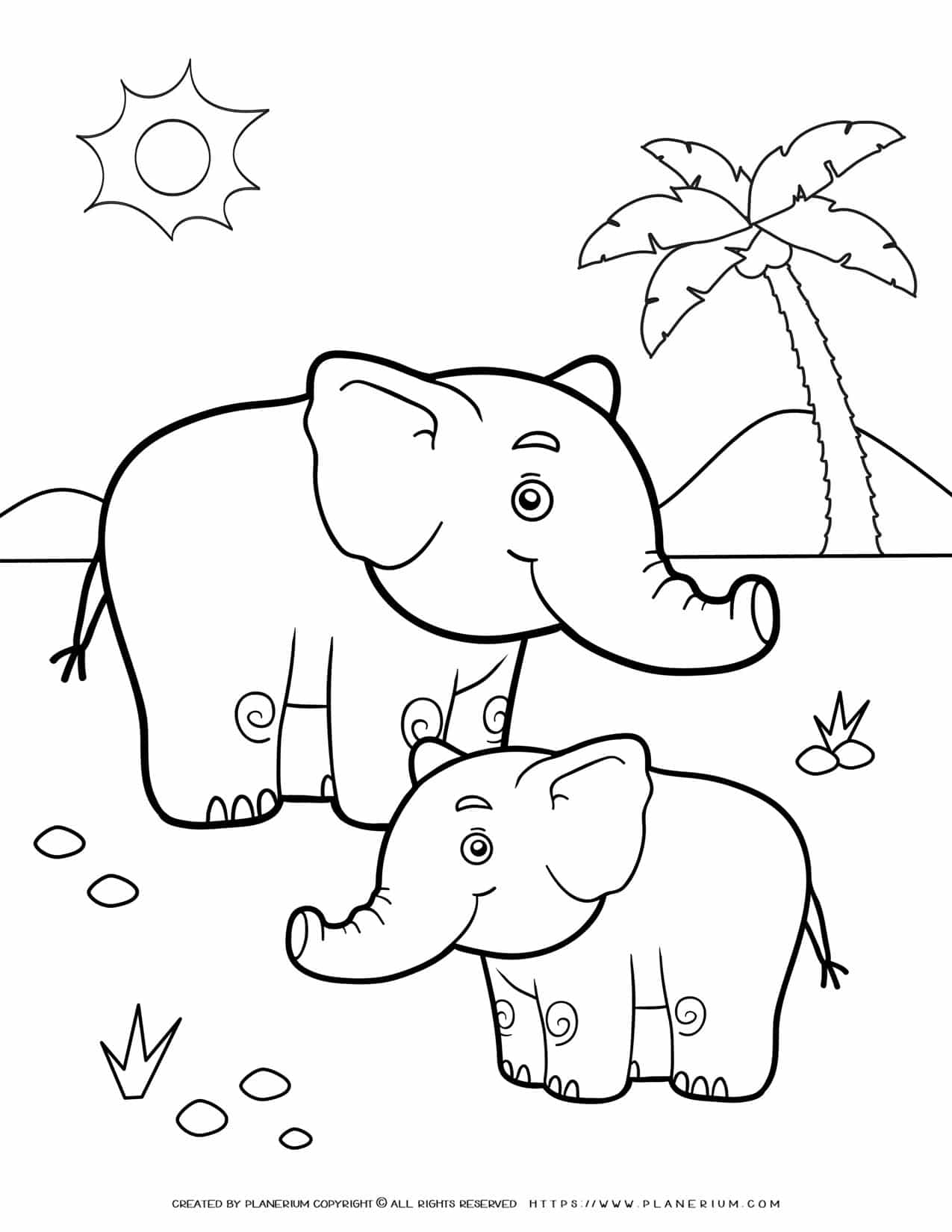 50+ Elephant Coloring Pages for Adults 30