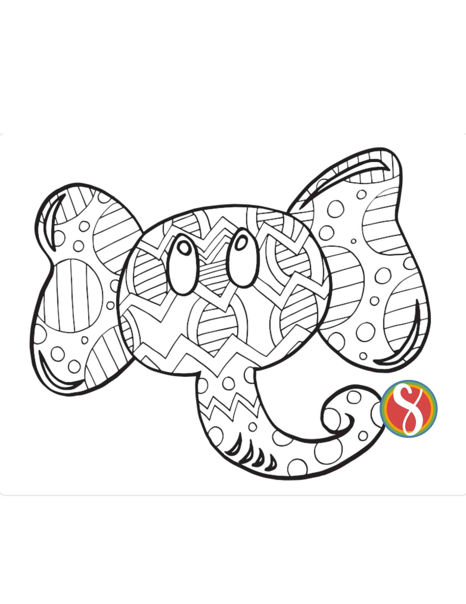 50+ Elephant Coloring Pages for Adults 39