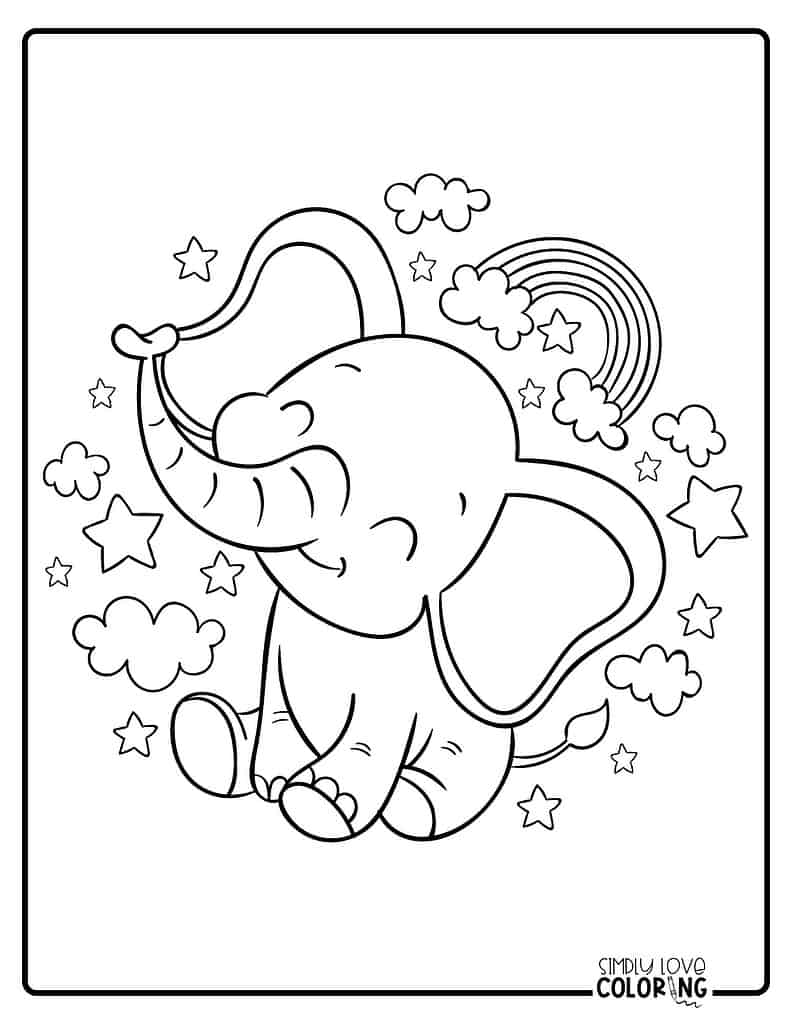 50+ Elephant Coloring Pages for Adults 72