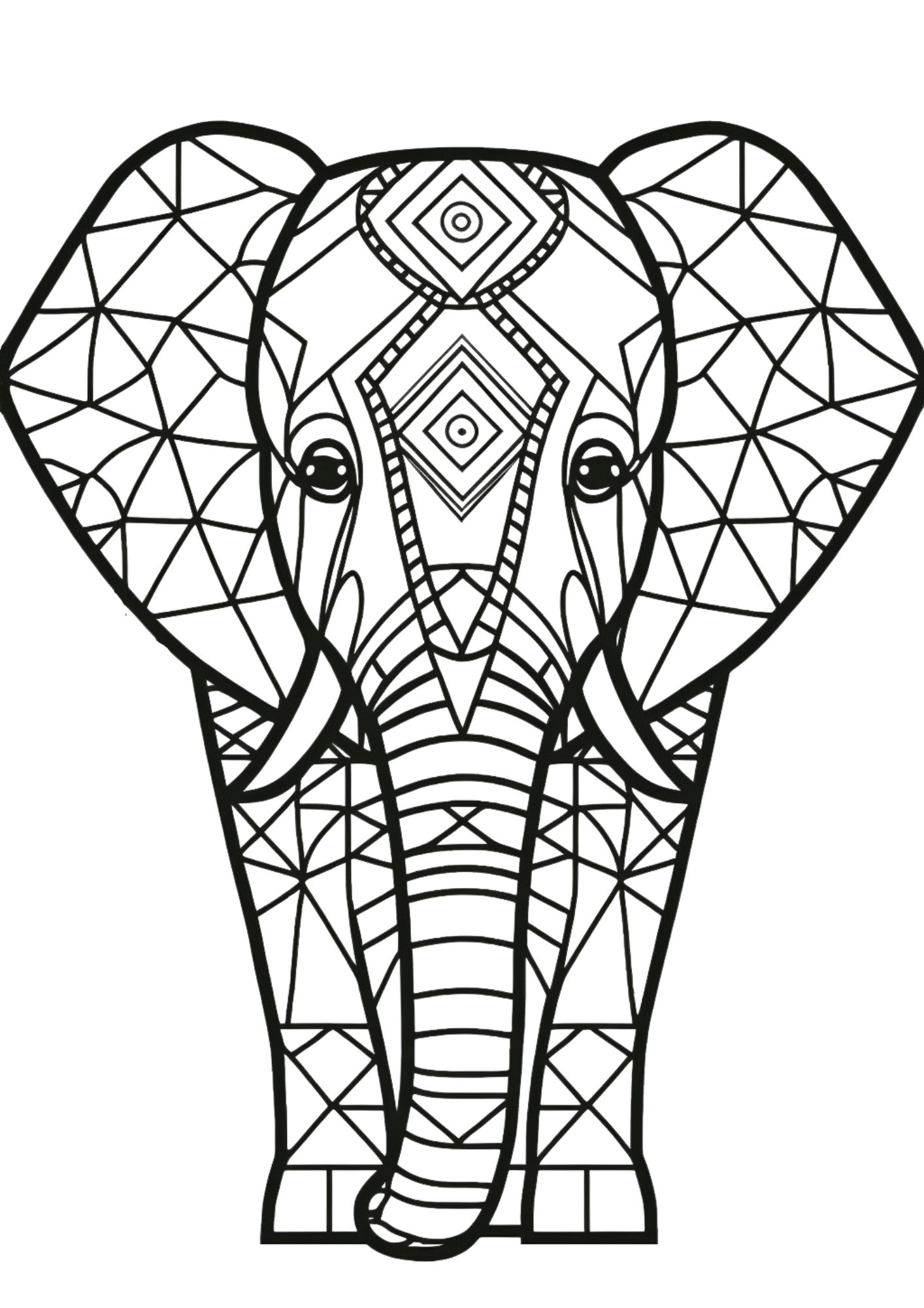 50+ Elephant Coloring Pages for Adults 94