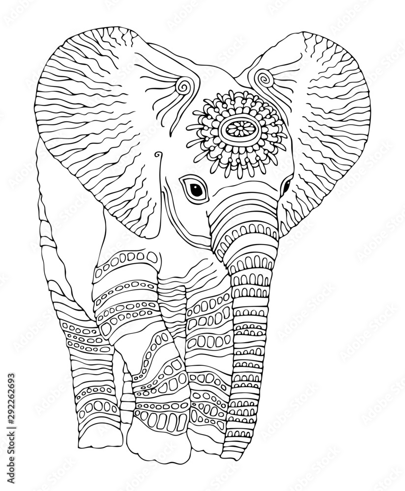 50+ Elephant Coloring Pages for Adults 98