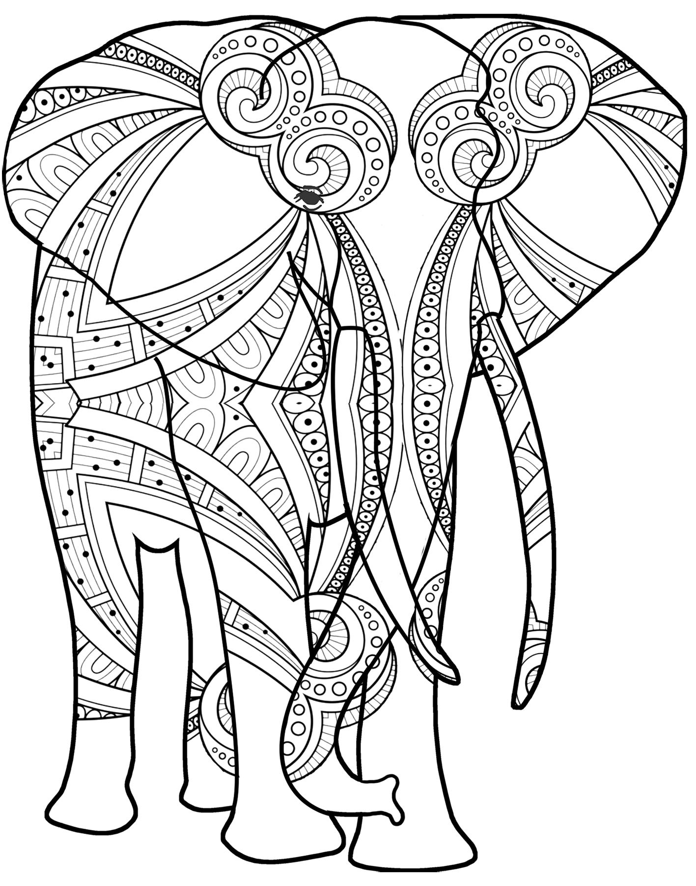 50+ Elephant Coloring Pages for Adults 99