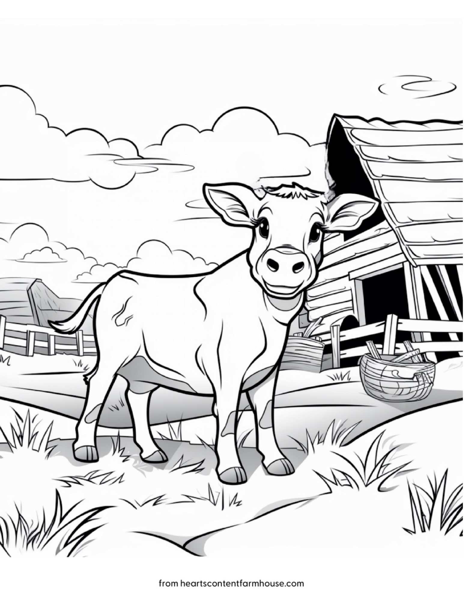 60 Cow Coloring Pages for Kids 1