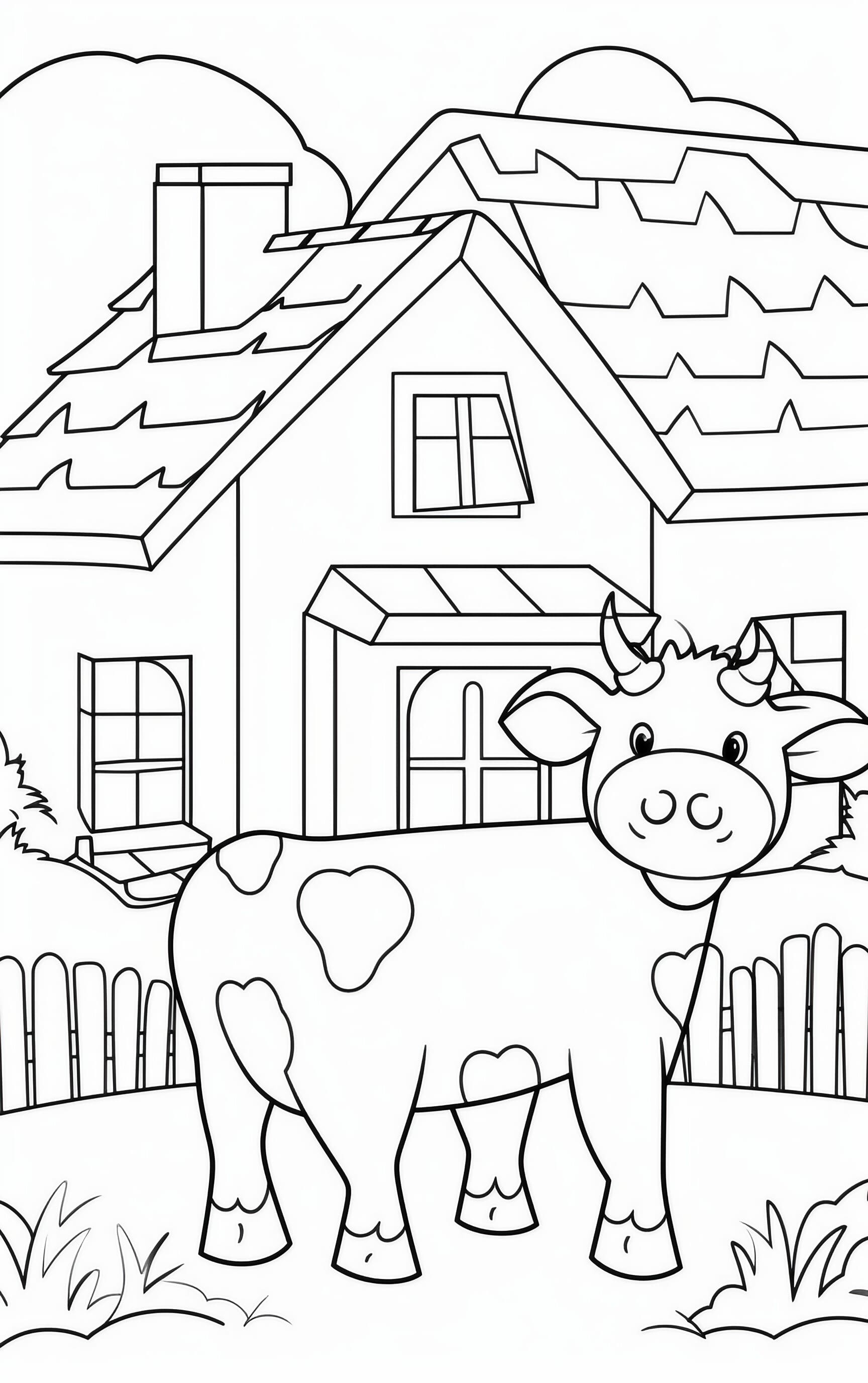 60 Cow Coloring Pages for Kids 105