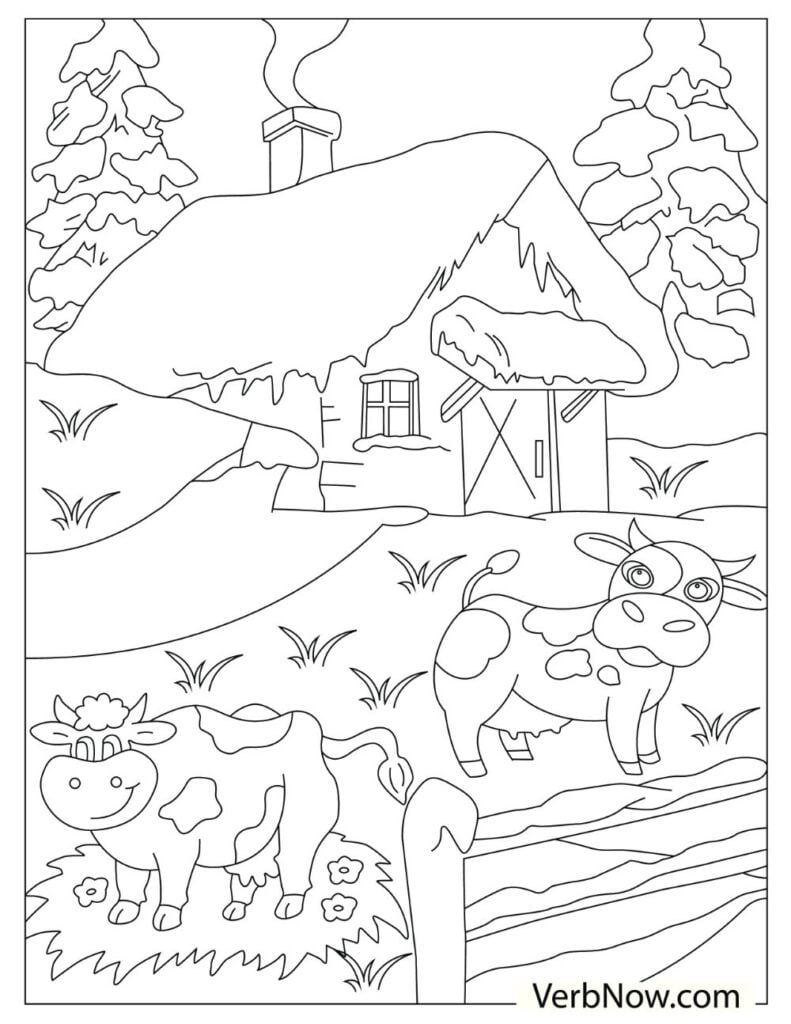 60 Cow Coloring Pages for Kids 12