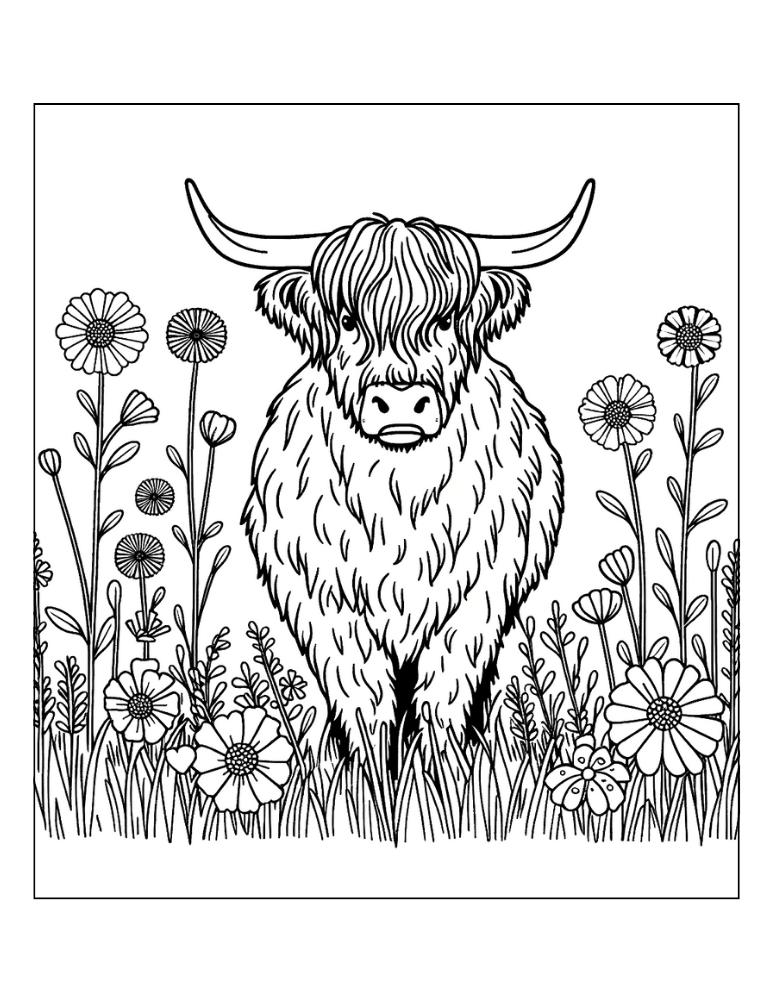 60 Cow Coloring Pages for Kids 128