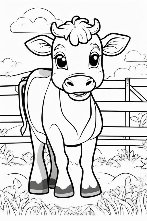 60 Cow Coloring Pages for Kids 14