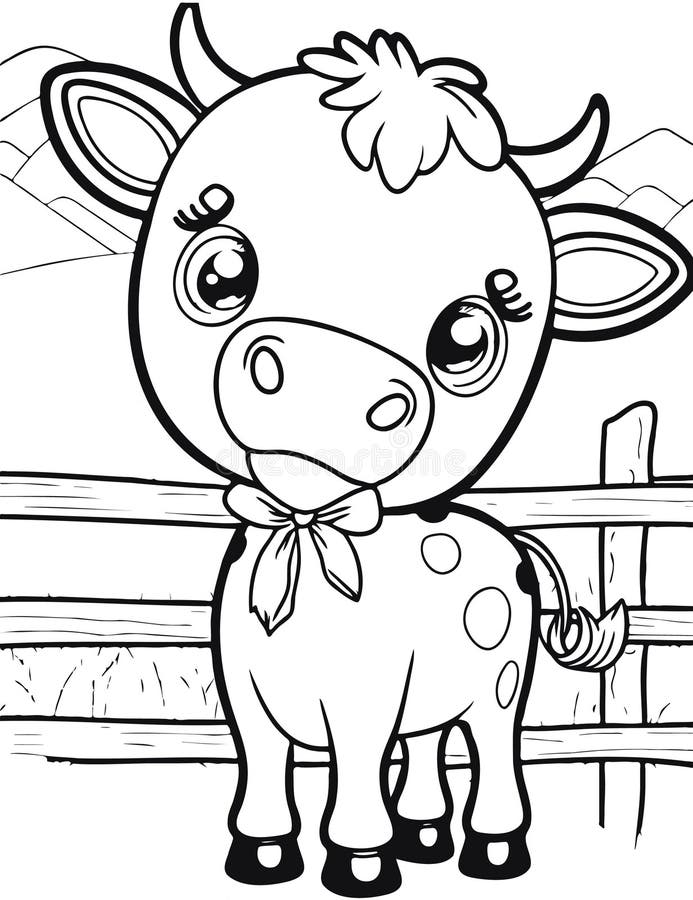 60 Cow Coloring Pages for Kids 140