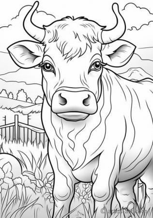 60 Cow Coloring Pages for Kids 148