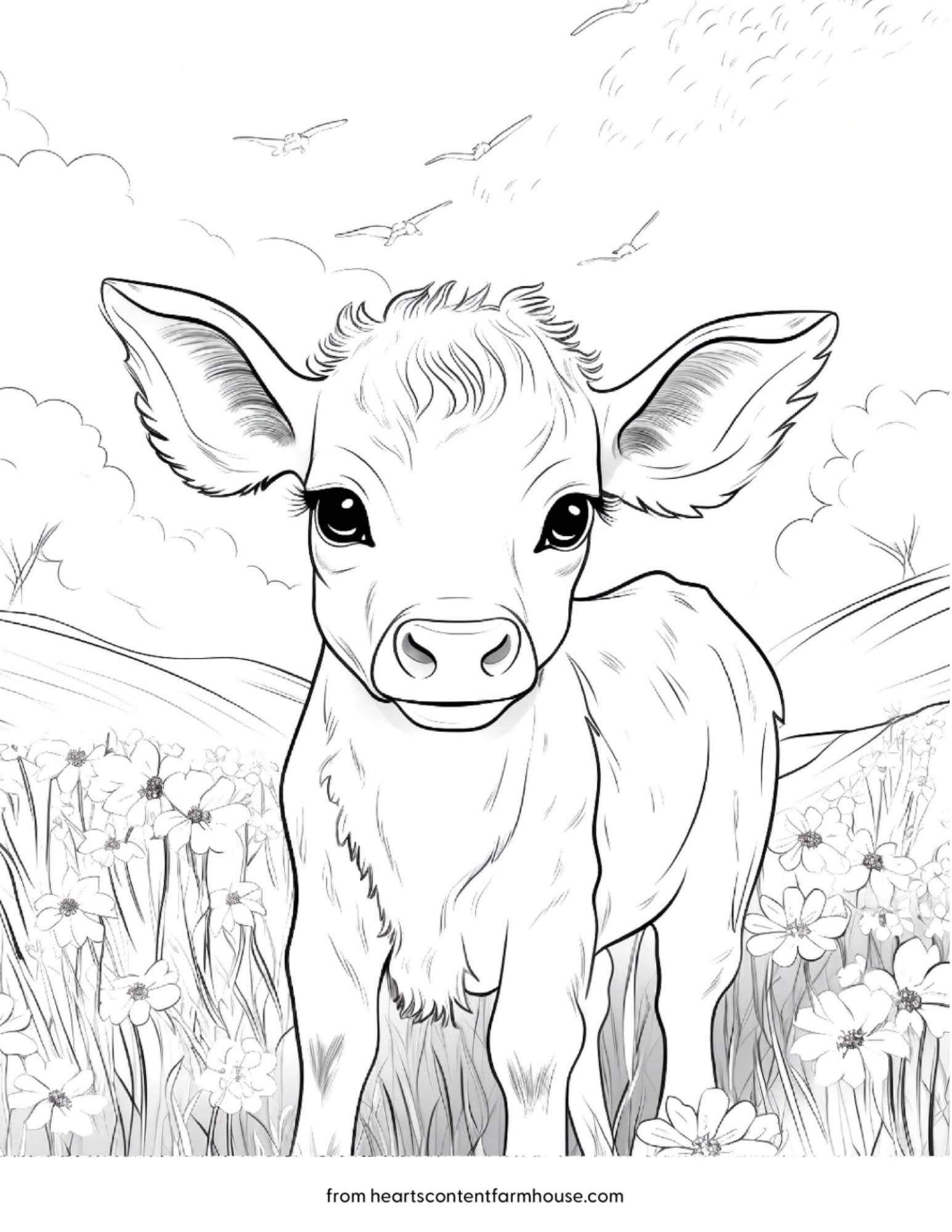 60 Cow Coloring Pages for Kids 152