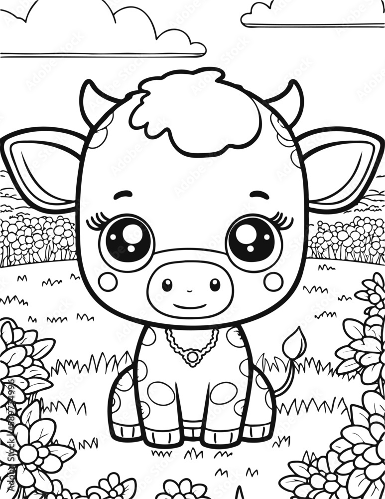 60 Cow Coloring Pages for Kids 153