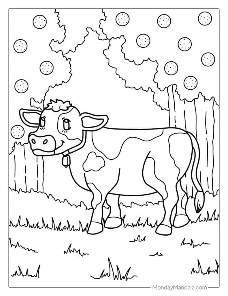 60 Cow Coloring Pages for Kids 154