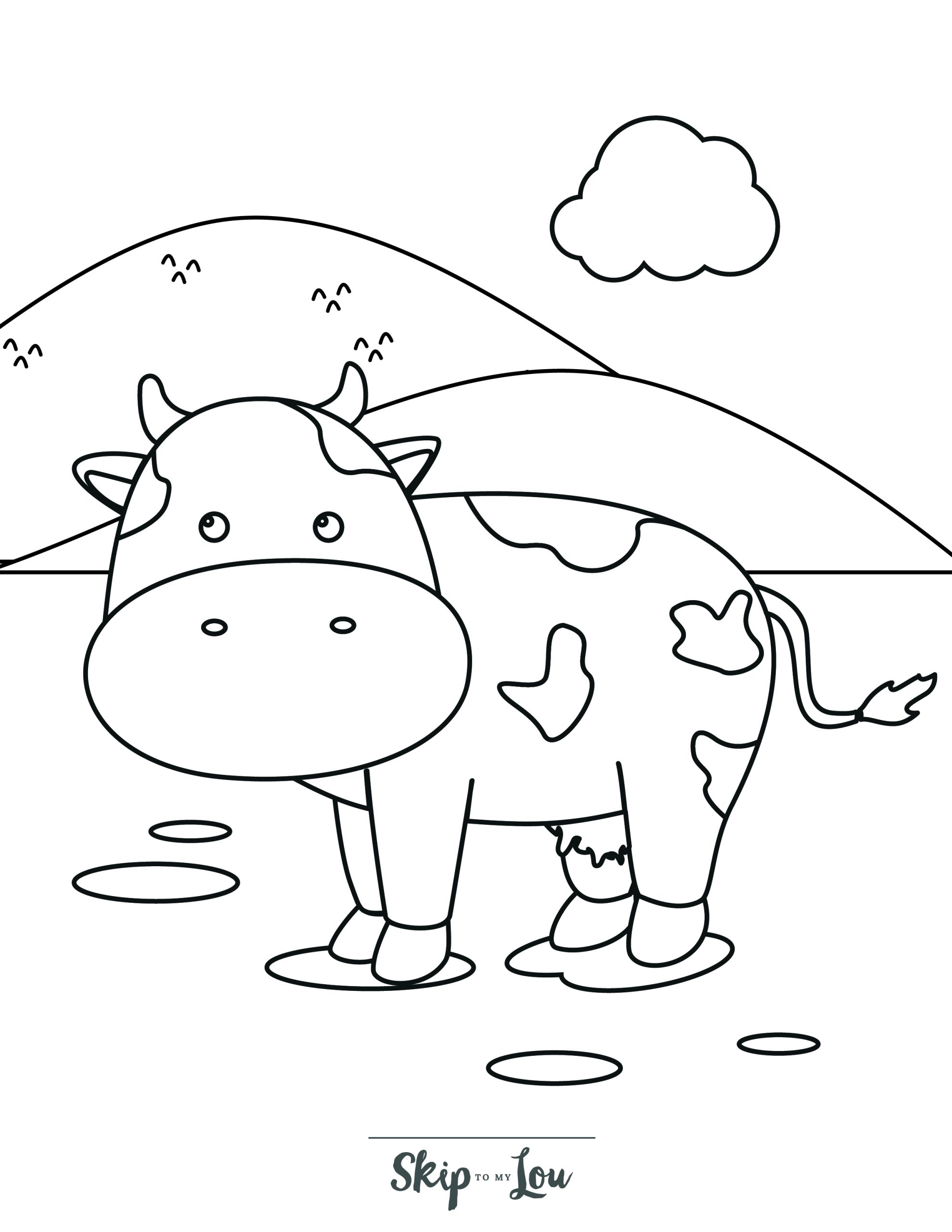 60 Cow Coloring Pages for Kids 166