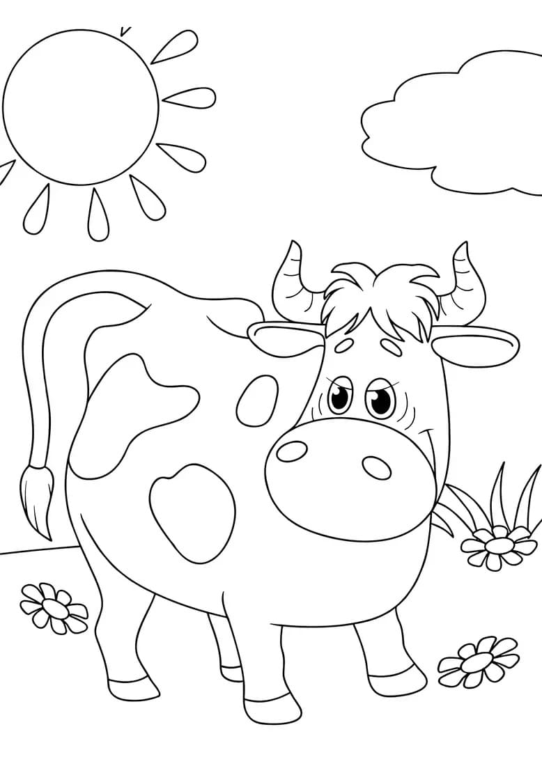 60 Cow Coloring Pages for Kids 169