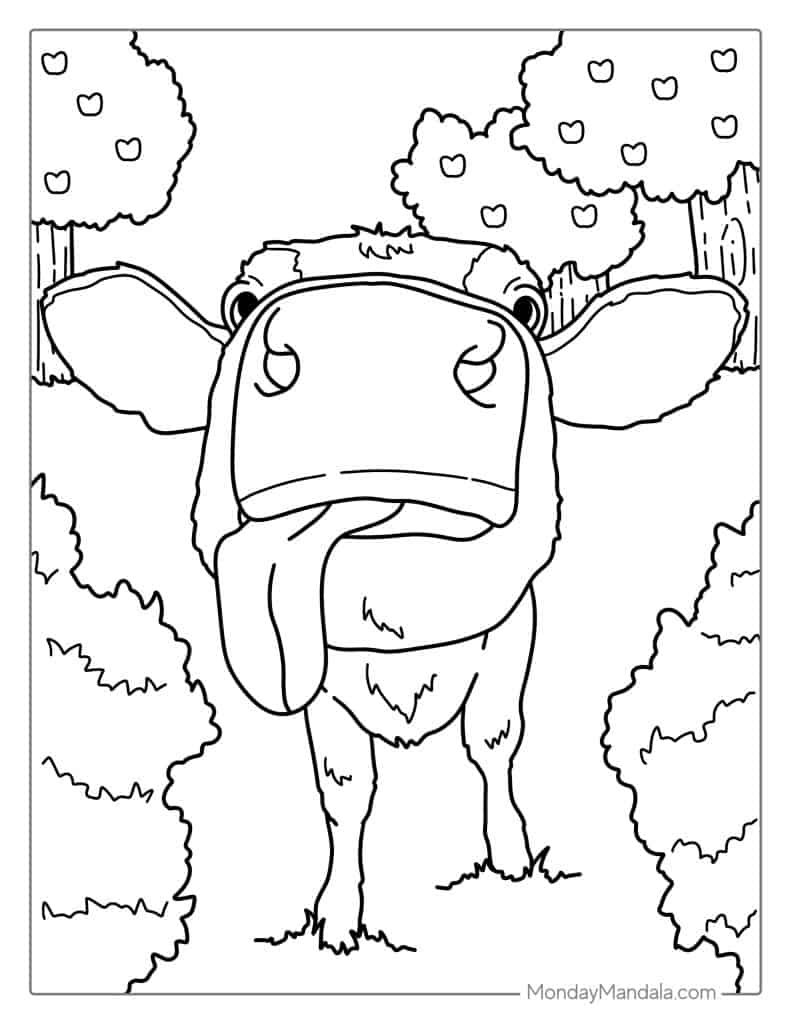 60 Cow Coloring Pages for Kids 175