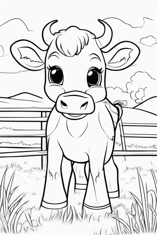 60 Cow Coloring Pages for Kids 176